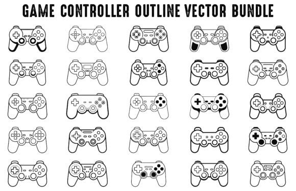 Download Gamepad Console Outline Vector Bundle - Gamepad Collection