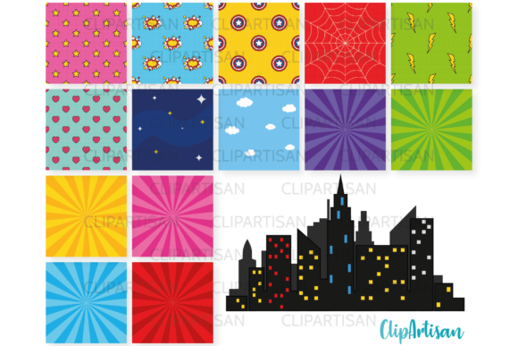 Download Comic Book Digital Papers, Superhero Art - Comic Collection