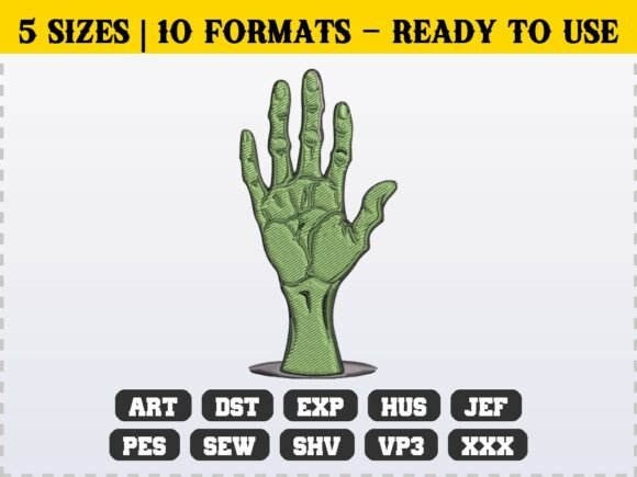 Download Spooky Zombie Hand Embroidery Design - Zombie Collection