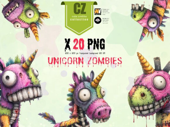 Download Cute Unicorn Zombies Toy PNG Clipart - Zombie Collection