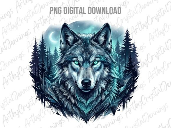 Download Mystic Wolf Forest Glow Animal PNG - Glow Collection