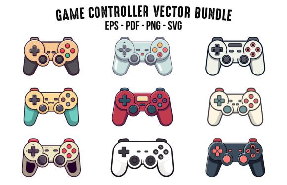 Download Set of Gamepad Console SVG Clipart - Gamepad Collection