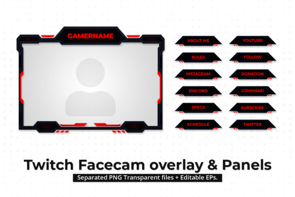 Download Twitch Facecam Overlay and Twitch Panels - Overlay Collection